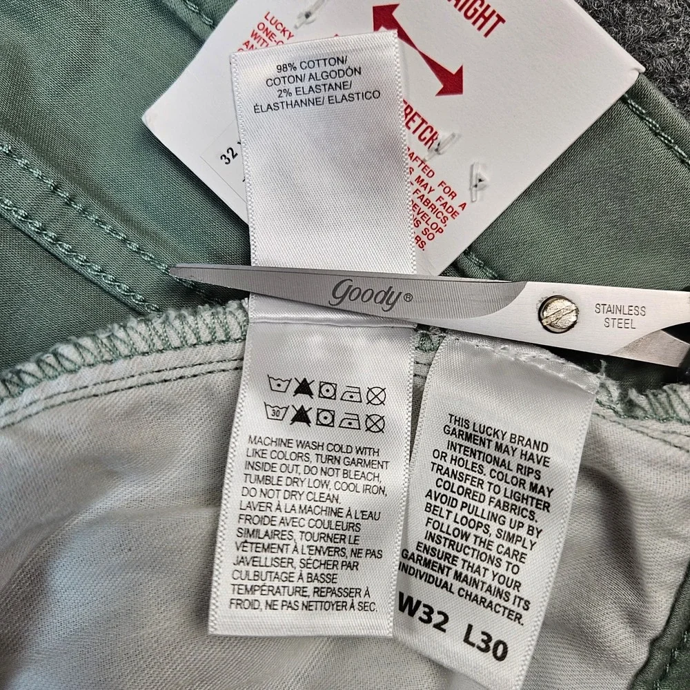 $99 Lucky Brand 223 Straight Leg Advanced Stretch Pants Green Mens 32x30 NEW